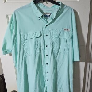 Magellan Outdoors Men's Aqua Button Down Shirt